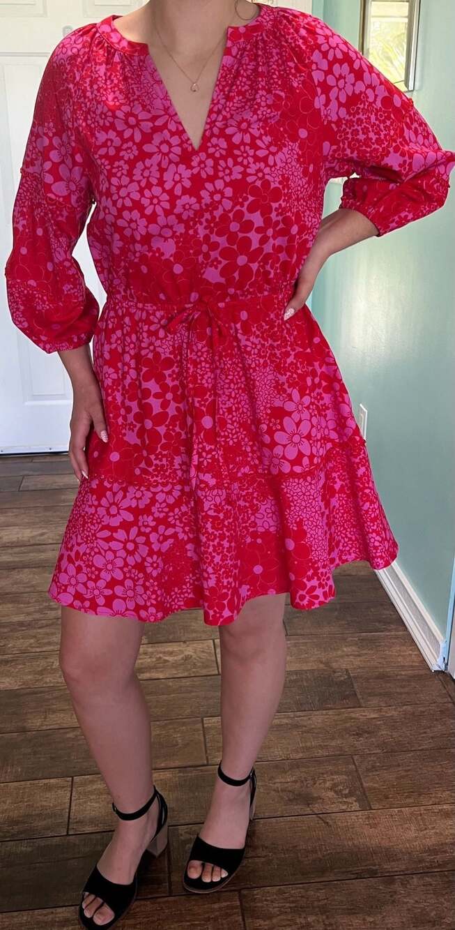 Sugarlips Floral Print Tiered Mini Dress Size XS